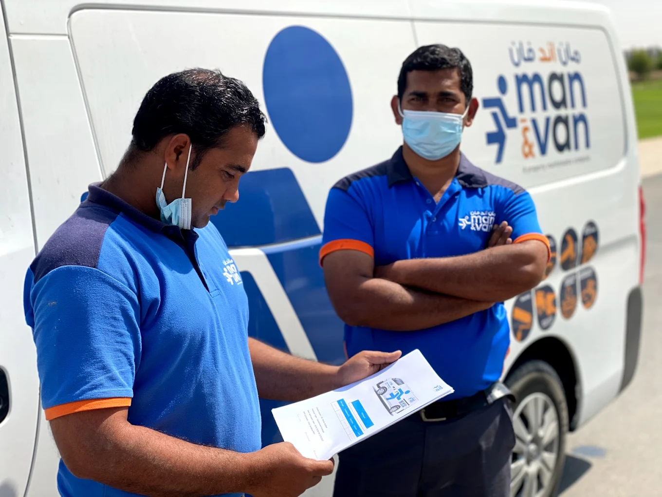 Emergency response technician arriving at property